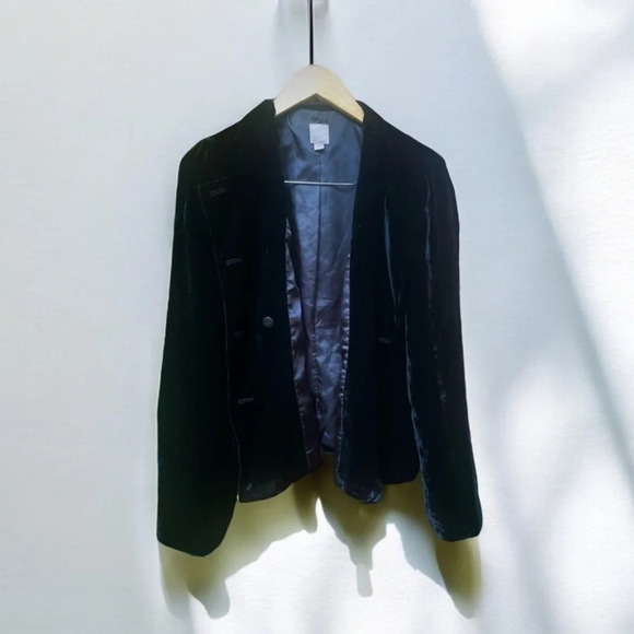 J. Jill Black Velvet Jacket, Short Waisted, M - Picture 12 of 14